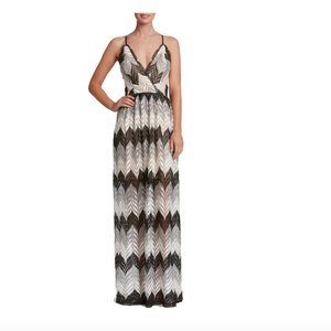DRESS THE POPULATION Chevron Lucia Maxi Dress